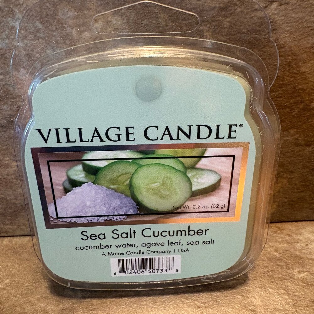 Village Candle SEA SALT CUCUMBER Wax Melts Agave Green Stonewall Kitchen NEW!!